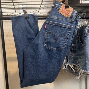 Levi's Dark Blue Straight Leg Jeans with Back Pocket Tab